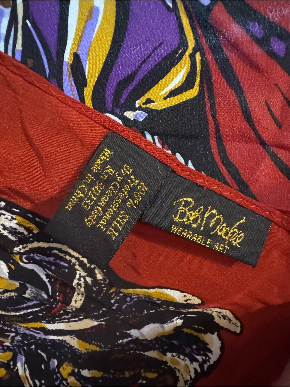 Vintage Bob Mackie Wearable Art 100% Silk Baroque Style Woman in Gown Scarf